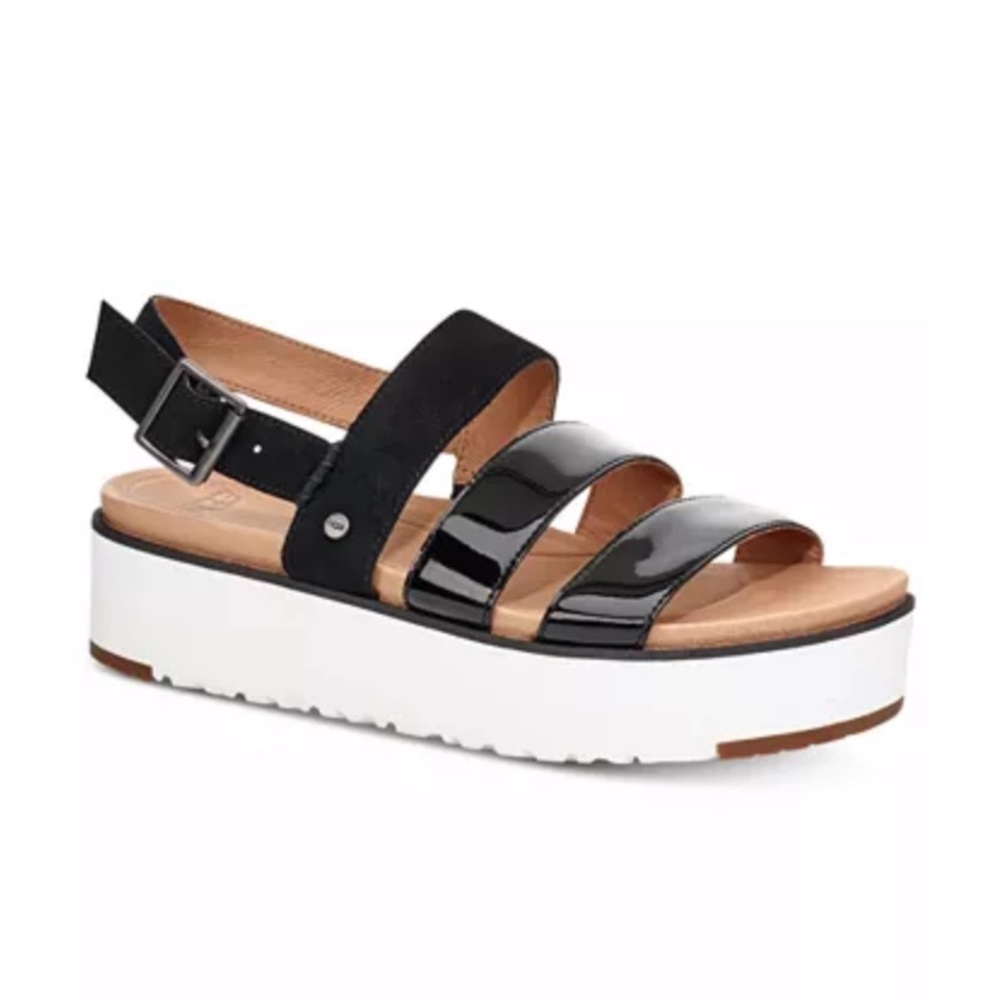 Ugg braelynn black platform sandals NWOT